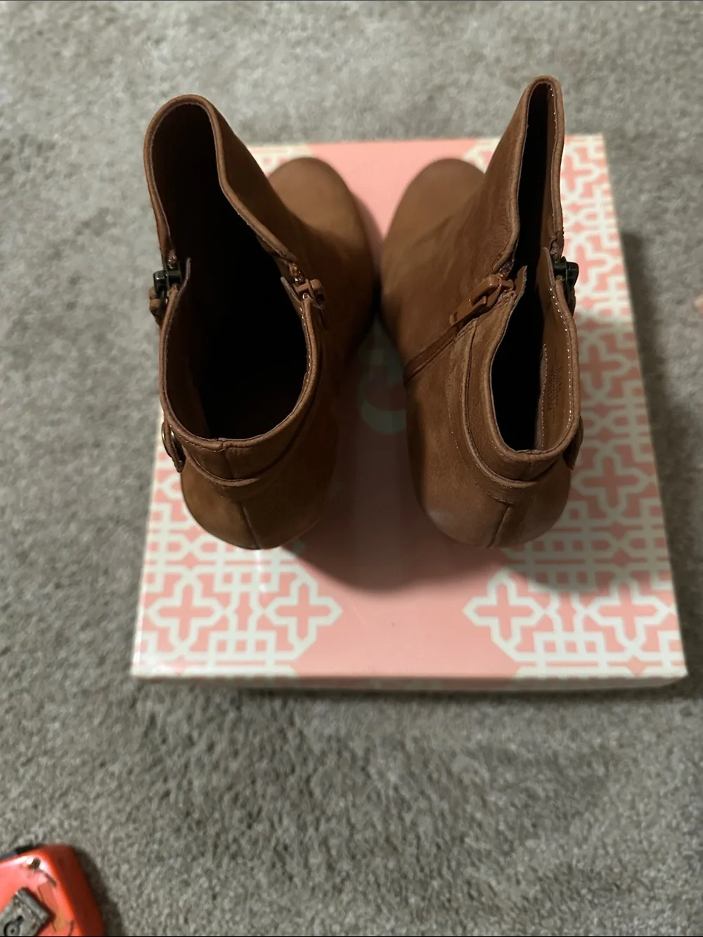 Gianni Bini Chestnut Brown Suede Ankle Booties